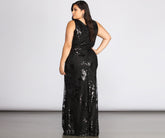 Plus Nima Floral Sequin Dresses
